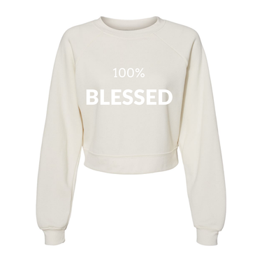100% Blessed Pullover Fleece Mid Length  white